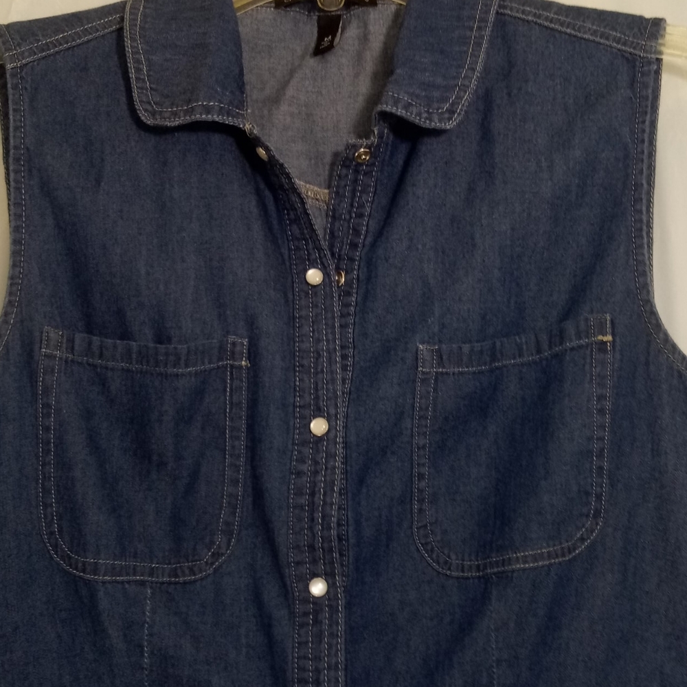 DEREK HEART DENIM DRESS BLUE SIZE MEDIUM